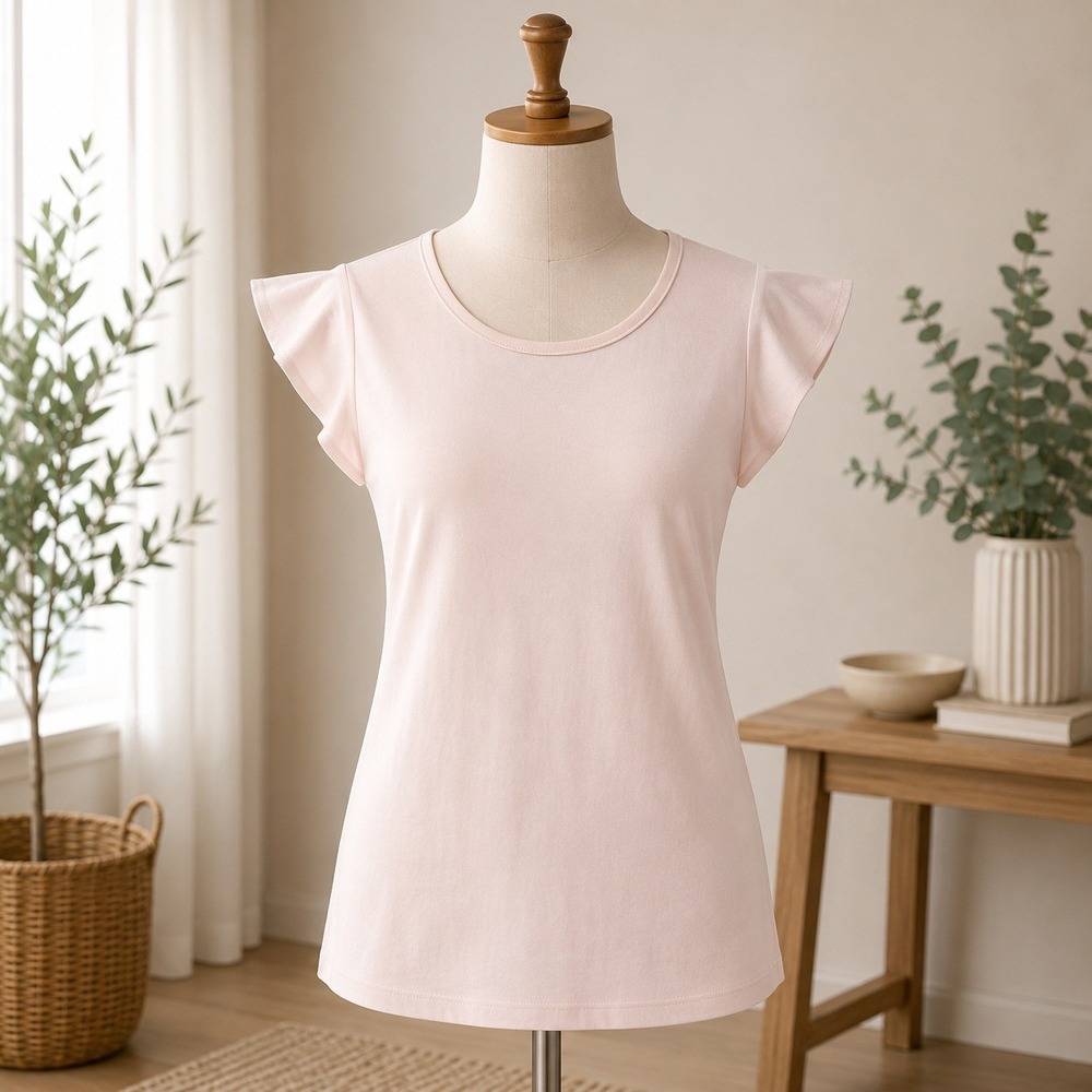 NWT T Tahari Short Sleeve Top Women XS Pink Satin Trim Crew Neck Knit Tee
